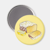 Aimant Gâteau citron Pound Pâte de gâteau Cuisine britann (Recto/Verso)