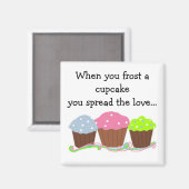 Aimant Gâteau Cupcake Glaçé Citation (Recto/Verso)