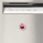Aimant Gâteau Cupcake Rose Glacé (In Situ (Lave-vaisselle))