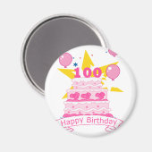 Aimant Gâteau d'anniversaire 100 ans (Recto/Verso)