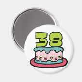 Aimant Gâteau d'anniversaire de 38 ans (Recto/Verso)