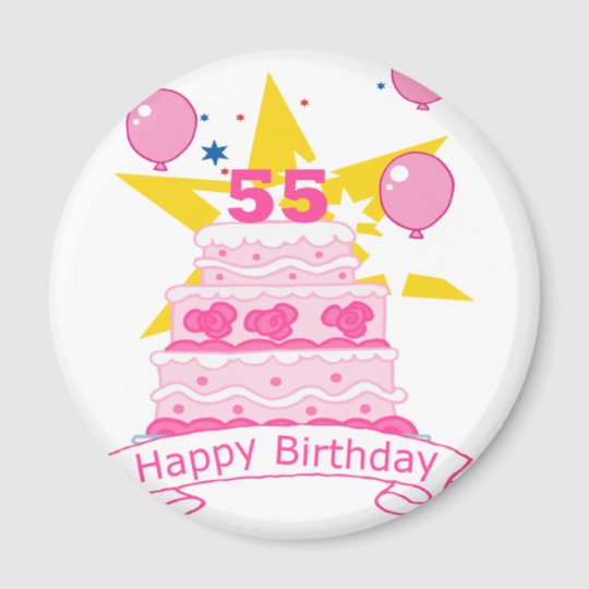 Aimant Gateau D Anniversaire De 55 Ans Zazzle Be