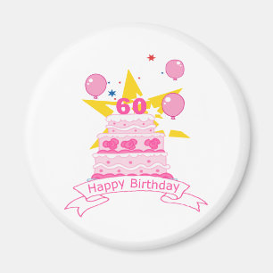 Aimant Gâteau d'anniversaire de 60 ans