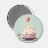 Aimant Gâteau d'anniversaire, glace, anniversaire (Recto/Verso)