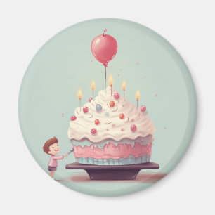 Aimant Gâteau d'anniversaire, glace, anniversaire