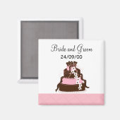 Aimant Gâteau de Designer pour Sauvegarder la Date (Recto/Verso)