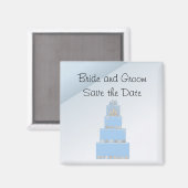 Aimant Gâteau de Mariage Baby Blue (Recto/Verso)