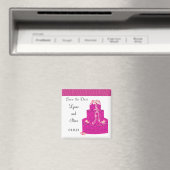 Aimant Gâteau de Mariage Rose Save the Date (In Situ (Lave-vaisselle))