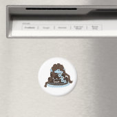 Aimant Gâteau élégant au chocolat et bleu (In Situ (Lave-vaisselle))