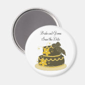 Aimant Gâteau Mariage orange et chocolat (Recto/Verso)