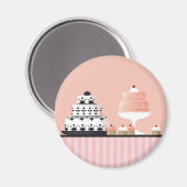 Aimant Gâteaux Art Déco sur une nappe à rayures (Recto/Verso)