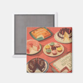 Aimant Gâteaux d'anniversaire vintages (Recto/Verso)
