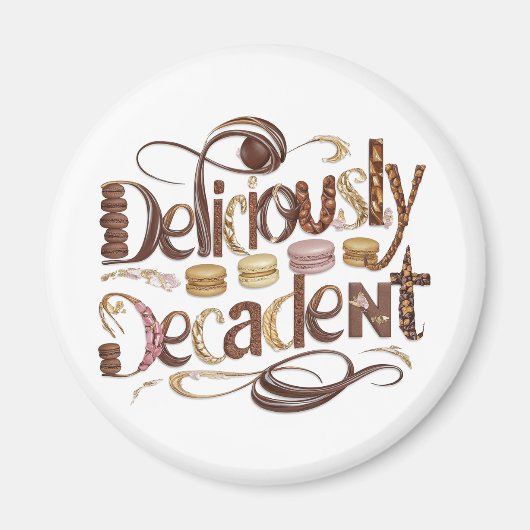 Aimant Gâteaux délicieusement décadents & Design au choco (Devant)