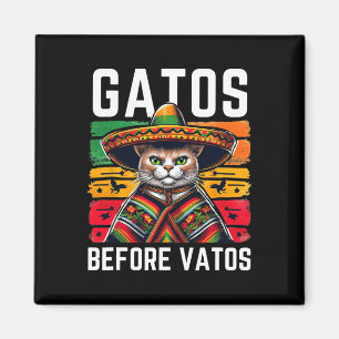Aimant Gatos Before Vatos Drôle Chat Mexicain Chat Poncho