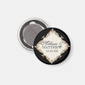 Aimant Gatsby Art Déco Nouveau dentelle Faux Gold Tulip (Recto/Verso)