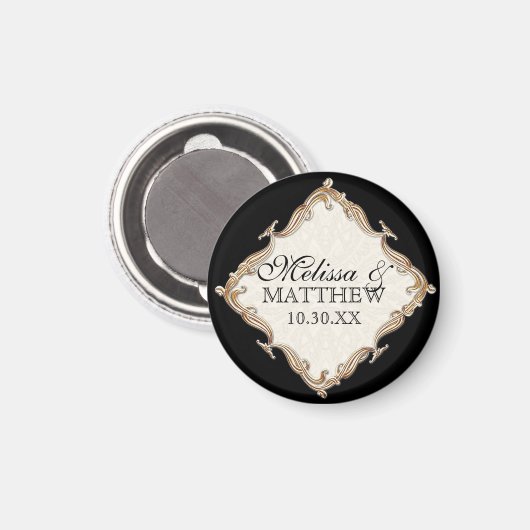 Aimant Gatsby Art Déco Nouveau dentelle Faux Gold Tulip (Recto/Verso)