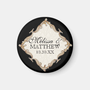 Aimant Gatsby Art Déco Nouveau dentelle Faux Gold Tulip