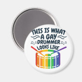 Aimant Gay Drummer Drummer Mois Gay pride LGBTQ Rainbow (Recto/Verso)