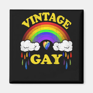 Aimant Gay LGBT Mois de la fierté gay arc-en-ciel vintage
