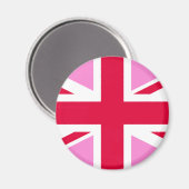 Aimant GAY PRIDE britannique (Union Jack rose) (Drapeau b (Recto/Verso)