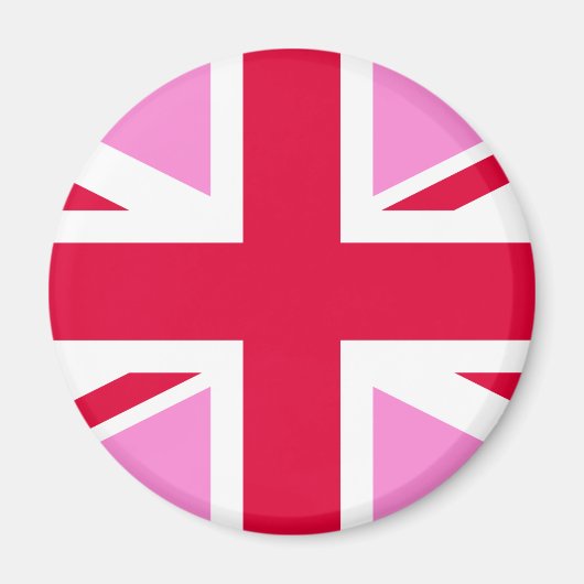 Aimant GAY PRIDE britannique (Union Jack rose) (Drapeau b (Devant)