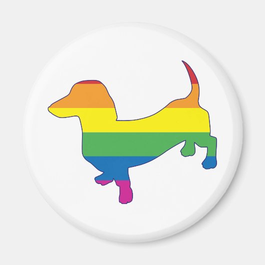 Aimant Gay pride Dachshund/Wiener (Devant)