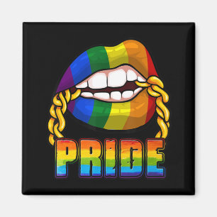 Aimant Gay pride Rainbow Lips Lèvres LGBT Mois de sensibi
