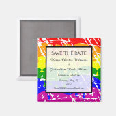 Aimant Gay Rainbow Freedom Flag Wedding Enregistrer la da (Recto/Verso)