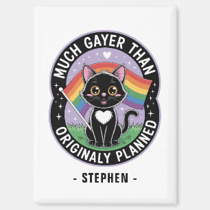 Aimant Gayer beaucoup - Drôle mignon chat noir LGBTQ Prid