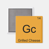 Aimant Gc - Fromage Grillé Symbole de l'élément de chimie (Recto/Verso)