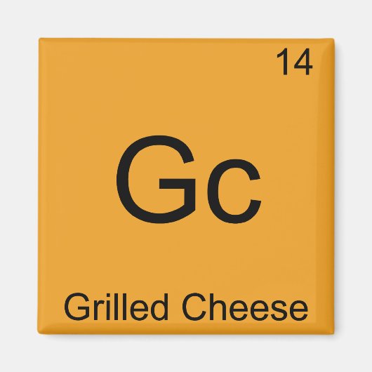 Aimant Gc - Fromage Grillé Symbole de l'élément de chimie (Devant)