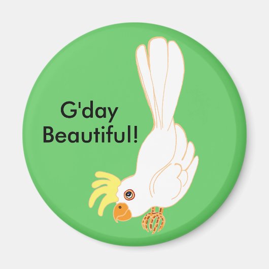 Aimant G'day Beau Aussie Galah oiseau (Devant)