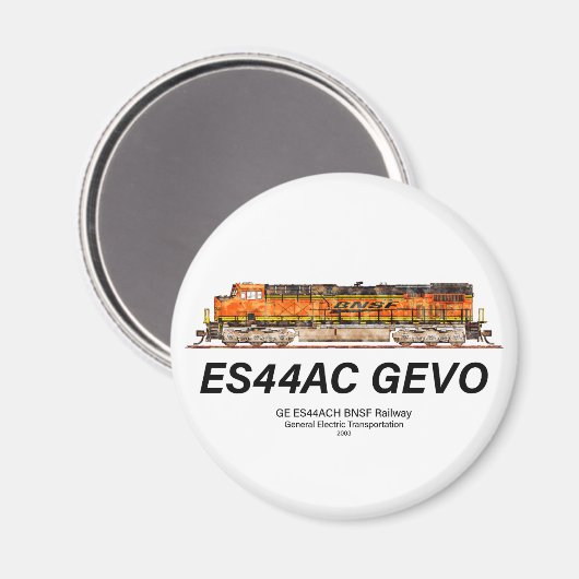 Aimant GE ES44AC GEVO Locomotive. Train de marchandises B (Recto/Verso)