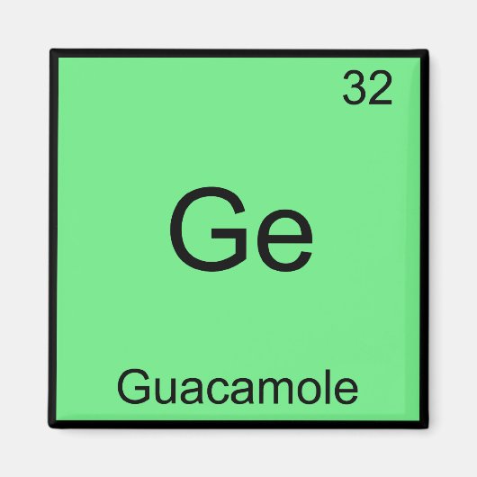 Aimant Ge - Guacamole Funny Chimie Élément Symbole Tee (Devant)