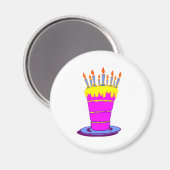Aimant Géant gâteau d'anniversaire rose (Recto/Verso)