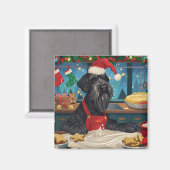 Aimant Géant Schnauzer Gourmande : Noël Festif (Recto/Verso)