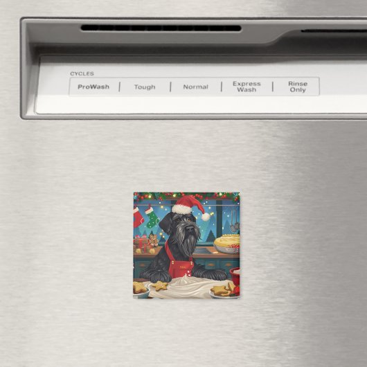 Aimant Géant Schnauzer Gourmande : Noël Festif (In Situ (Lave-vaisselle))