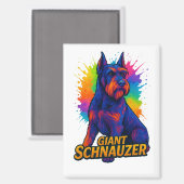 Aimant Géant Schnauzer Pop-Art Vibrant (Recto/Verso)