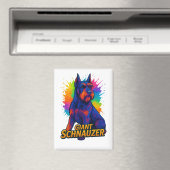 Aimant Géant Schnauzer Pop-Art Vibrant (In Situ (Lave-vaisselle))