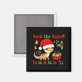 Aimant Geck The Halls Leopard Gecko Christmas Pun Pet Own (Recto/Verso)