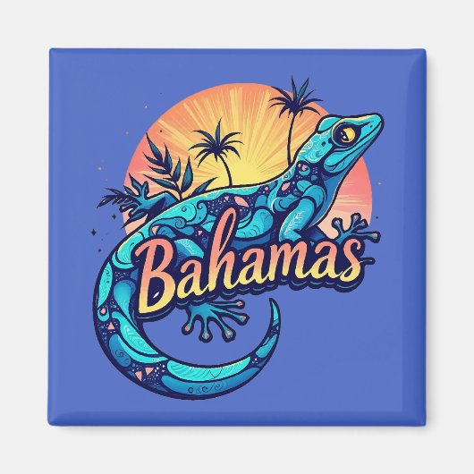 Aimant Gecko des Bahamas Caraïbes (Devant)