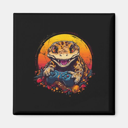 Aimant Gecko Jouer Jeu Vidéo Lizard & Reptiles Gam (Devant)