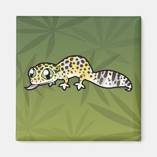 Aimant Gecko léopard de dessin animé (Devant)