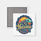 Aimant Gecko Nassau Bahamas Caraïbes (Recto/Verso)