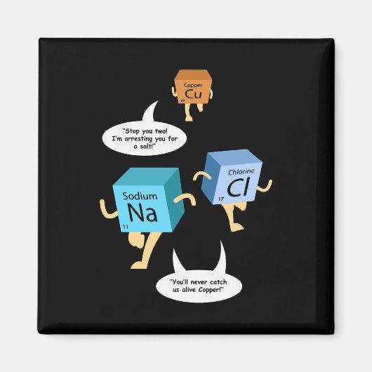 Aimant Geek de professeur de sciences (Devant)