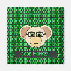 Aimant Geek de singe de code de bande dessinée