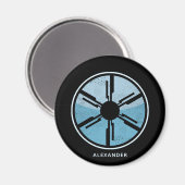 Aimant Geek Sci Fi dénudé Futuristic Space Blue Ombre (Recto/Verso)