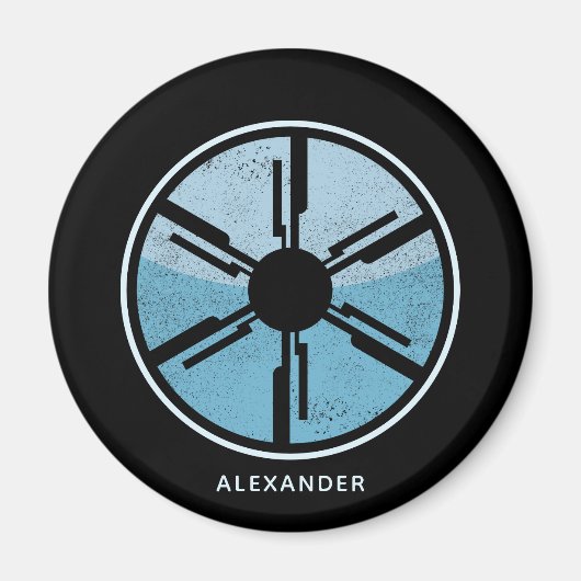 Aimant Geek Sci Fi dénudé Futuristic Space Blue Ombre (Devant)