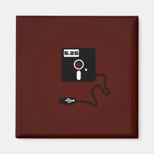 Aimant geek USB de disquette 5,25 pouces Nerd