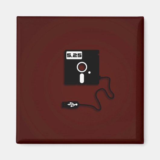 Aimant geek USB de disquette 5,25 pouces Nerd (Devant)